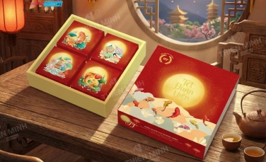 Thiết kế và sản xuất hộp giấy đựng bánh trung thu theo yêu cầu