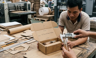 In hộp giấy cần chốt kích thước sản phẩm trước khi lên khuôn