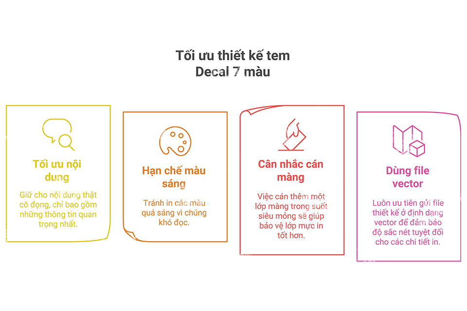 Lưu ý khi in tem decal 7 màu