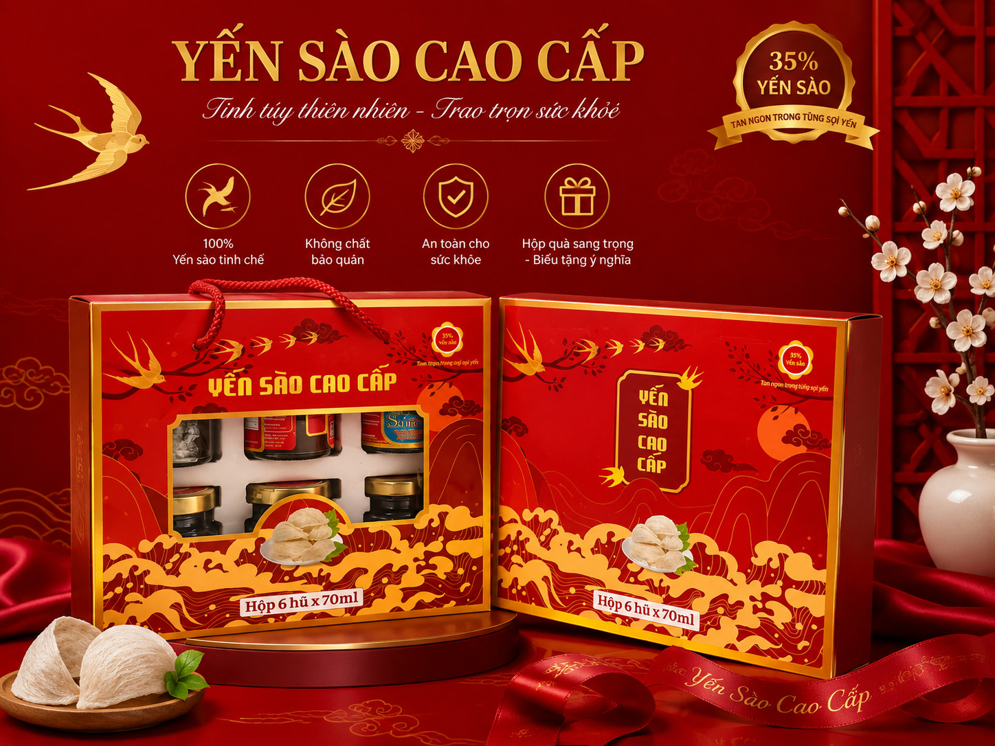 in hộp đựng yến sào