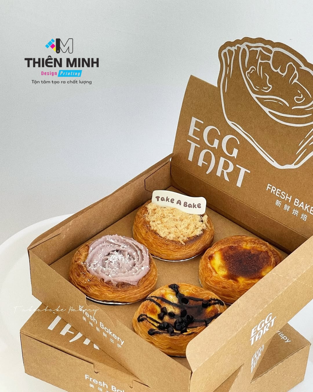 in hộp đựng bánh tart trứng tại tphcm